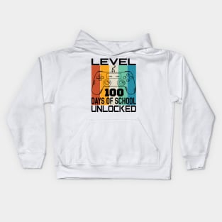 Level 100 completed 100 days of school unlocked Kids Hoodie